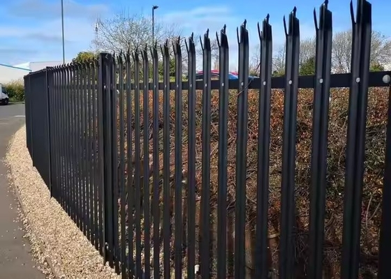 Powder Coated Ornamental Steel Palisade Fencing European Style For Garden