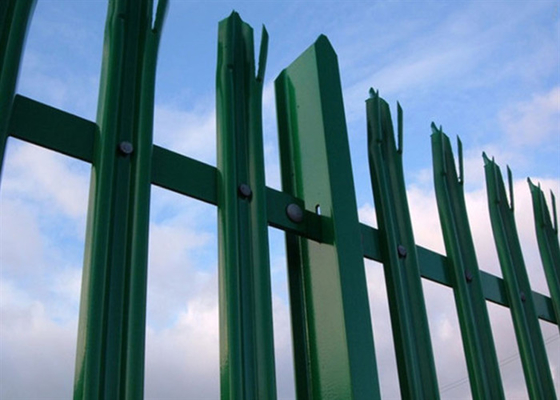 Pvc Coated Angle Bar Steel Palisade Fencing 1.8*2.4m D Pale For Residential
