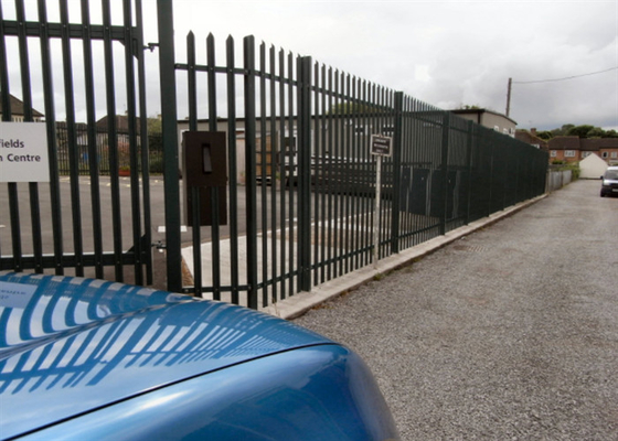 1m High Metal Palisade Fencing Black Powder Coated /  Zinc Coating For Residential