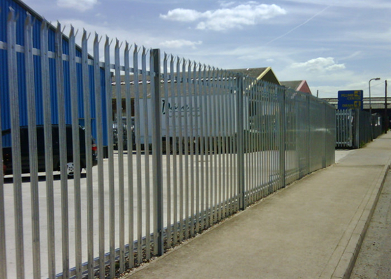 Hot Dip Galvanized Metal Palisade Fence D Pale 65mm Highway 2.0mm Thickness