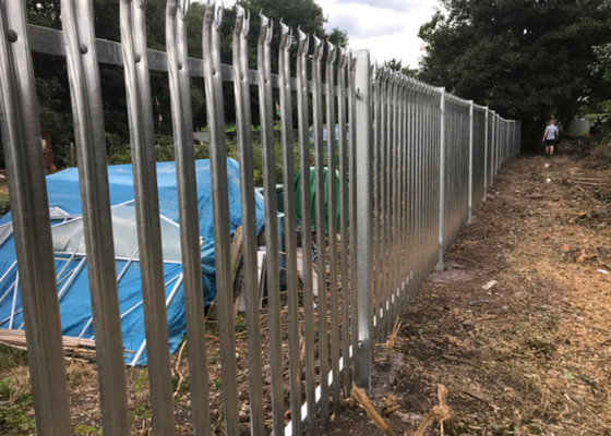 1m High Metal Palisade Fencing Black Powder Coated /  Zinc Coating For Residential