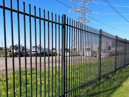 White Color Pvc Coated 2.4m Steel Palisade Fencing W Pale 70mm For Garden