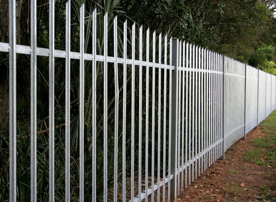 White Color Pvc Coated 2.4m Steel Palisade Fencing W Pale 70mm For Garden