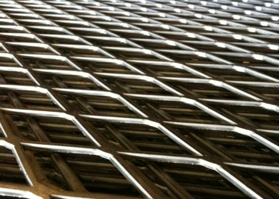 Galvanized Expanded Metal Mesh Sheet For Security 30 * 60mm Hole OEM