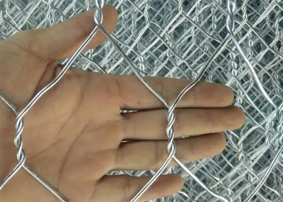 Low Carbon Iron Gabion Wire Mesh Hole 60x80mm Anticorrosion