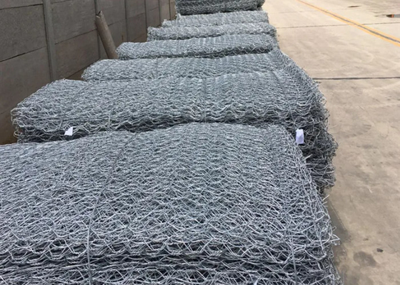 Hexagonal Hole Gabion Wall Wire Mesh Hot Dipped Galvanized / PVC Coated
