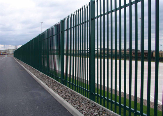 Powder Coated Euro Steel Palisade Fence For Factory