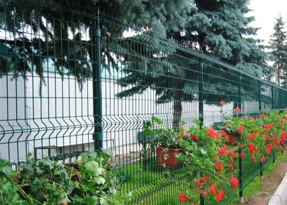 3D Garden Fence Curved  Welded Wire Mesh Fencing For Public Places 1.8*3m