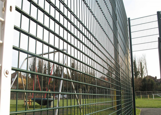 Galvanized / PVC Coated Black Color Double Loop Wire Fence For Protection