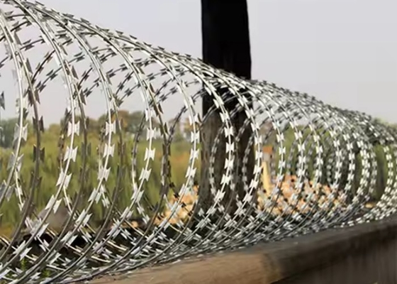 Boundary Fencing Razor Barbed Wire Hot Dip Galvanized PVC Coated