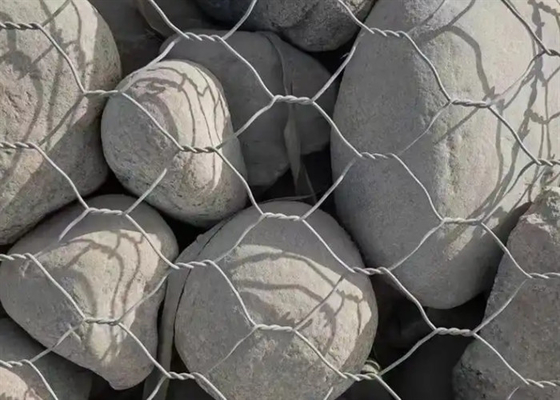 Hot Dip Gavanized Gabion Box / Hexagonal Gabion Stone Cages For Flooding