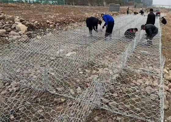 Powder Coated / Galvanized Gabion Basket For Control Of Water 1*1*2m