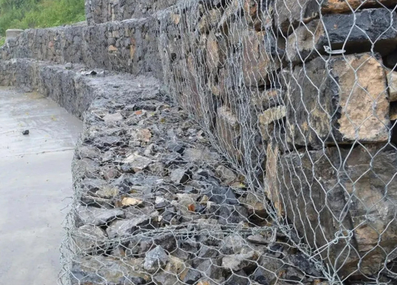Hot Dip Galvanized Stone Cage Gabion Box 60*80mm For Retaining Wall