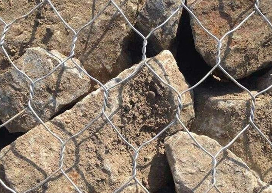 Hot Dip Galvanized Stone Cage Gabion Box 60*80mm For Retaining Wall