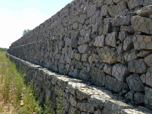 Galvanized Gabion Mesh Durable Steel Wire For Retaining Walls Landscaping