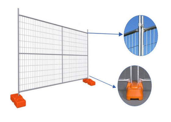 Versatile Steel Temporary Barrier Strong Flexibility Easy Installation Multiple Color Options 3mm Wire Diameter