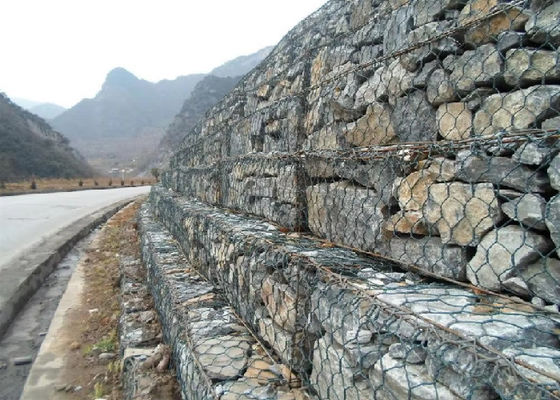 Hot Dipped Galvanized Gabion Wire Mesh With Mesh Hole 80x100mm