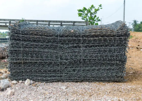 Low Carbon Iron Wire Gabion Basket With Mesh Hole 60x80mm/80x100mm/10x12mm