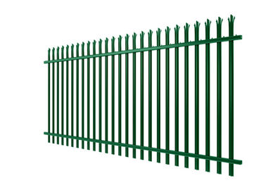 Green PVC Coated Palisade Fence  / Euro Fence For Colleges And Universities
