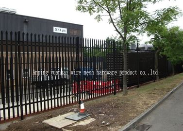 Triple Pointed Steel Picket Palisade Fencing And Gates For Train Station Easily Assembled