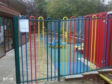 Playground Decorative Steel Palisade Fencing Bow / Roll Top European Standards