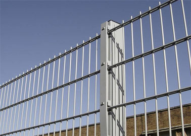 Powder Coated 2D Double Wire Fence , Horizontal Wire Fencing High Strength