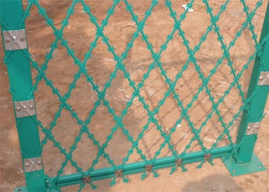 PVC Coated High Security Razor Wire Fence , Razor Blade Barbed Wire For Protection
