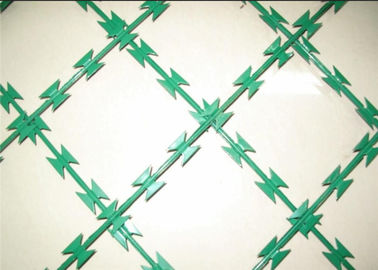PVC Coated High Security Razor Wire Fence , Razor Blade Barbed Wire For Protection