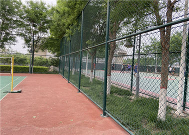 Green Temporary Mesh Fence / PVC Coated Chain Link Fence 3.5mm For Sports