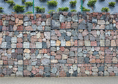 Stone Cage Retaining Wall 60x80mm Galvanized Gabion Wire Mesh