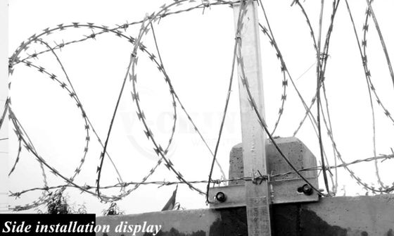 Low Carbon Cross Type Hot Dip Galvanized Razor Wire 500mm Coil Diameter 22mm±1mm