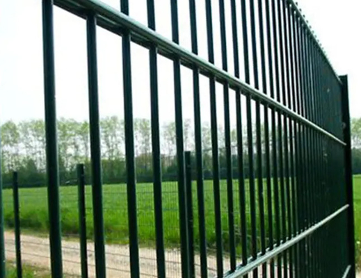 Low Carbon Steel 2.5m Width Twin Mesh Fencing Pvc Coated 8/6/8 2d Wire Green Color