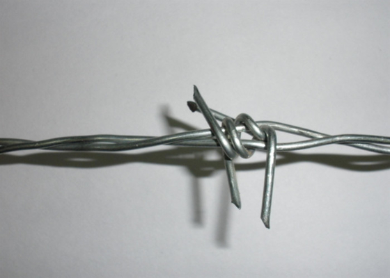 Single Twist 4 Points Stainless Barbed Wire 25kg / Coil 15mm Barb Length For ety