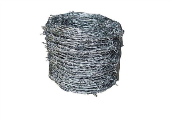 Single Twist 4 Points Stainless Barbed Wire 25kg / Coil 15mm Barb Length For ety