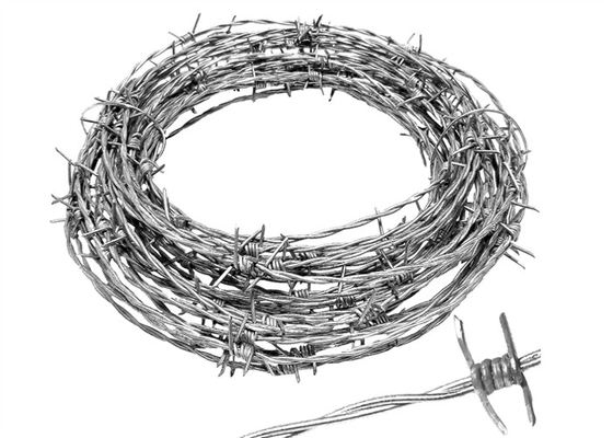 Prison ISO Metal Barbed Wire Single / Double Strand Twist Hot Dip Galvanized