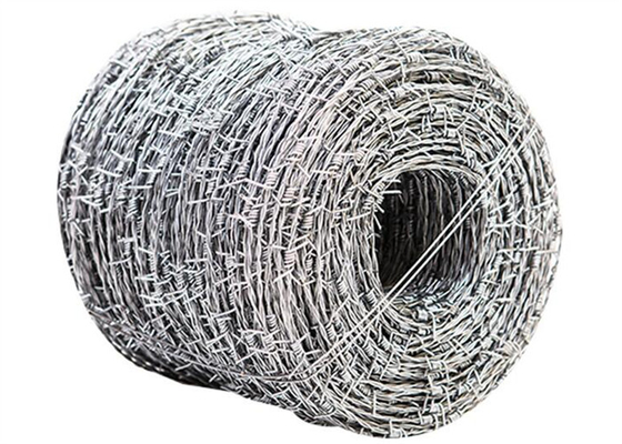 Single Twist 2.2mm Galvanised Steel Barbed Wire Q235 12*12 Gauge