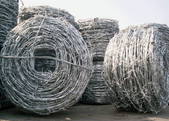 Single Twist 2.2mm Galvanised Steel Barbed Wire Q235 12*12 Gauge