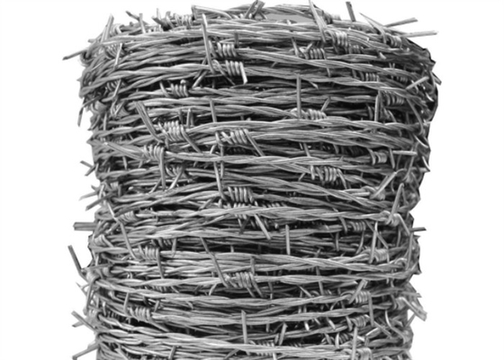 Farm Double Twist 4 Points Steel Barbed Wire 25kg / Coil 15mm Barb Length