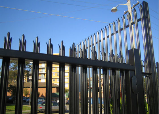 Europe Single Point Q235 Steel Palisade Fencing ความสูง 2.0m สำหรับที่อยู่อาศัย