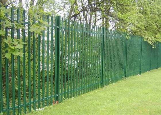 Pvc Coated Steel Palisade ฟันดาบ W ประเภท Pale Euro 6 X 8 Feet สำหรับโรงเรียน