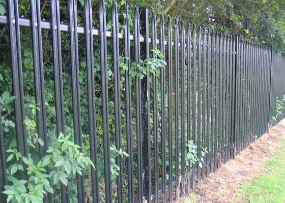 พาวเดอร์เคลือบท่อเหล็กรั้ว Palisade Steel รั้วปิคเกต 65 * 2.0mm
