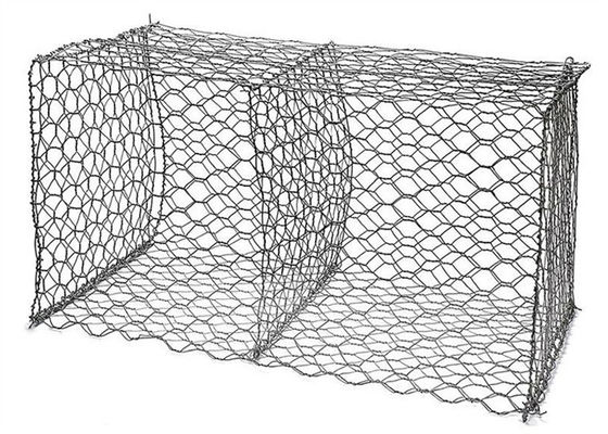 ซิงค์เคลือบโลหะหินกรงกรงกะเบี้ยน mesh กระเป๋า 2m x 1m x 1m สําหรับโครงการอนุรักษ์น้ํา