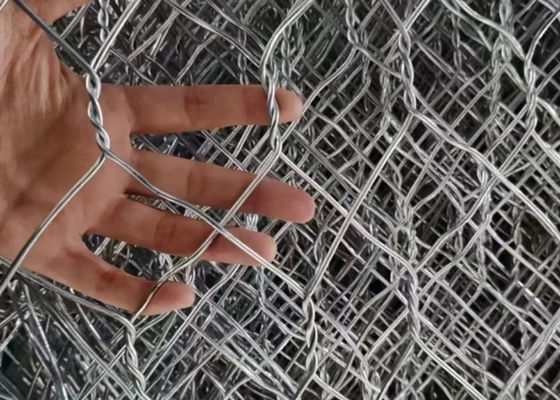 2x1x1 Hot Dip Galvanized Gabion Wire Mesh กรงหินสําหรับการป้องกันสะพาน 2.7 มม.